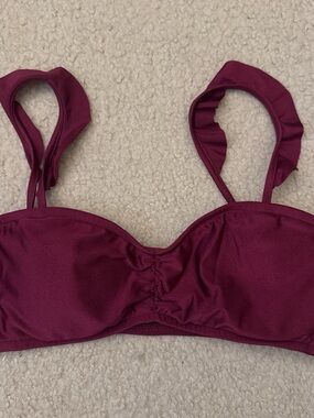 Target ruffled Strap Bikini Top in Deep Berry
